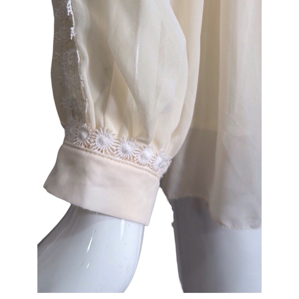 Stellah Large Romantic BOHO Lace Fairytale Detailed Fluttery Ivory Blouse Women - Picture 7 of 16